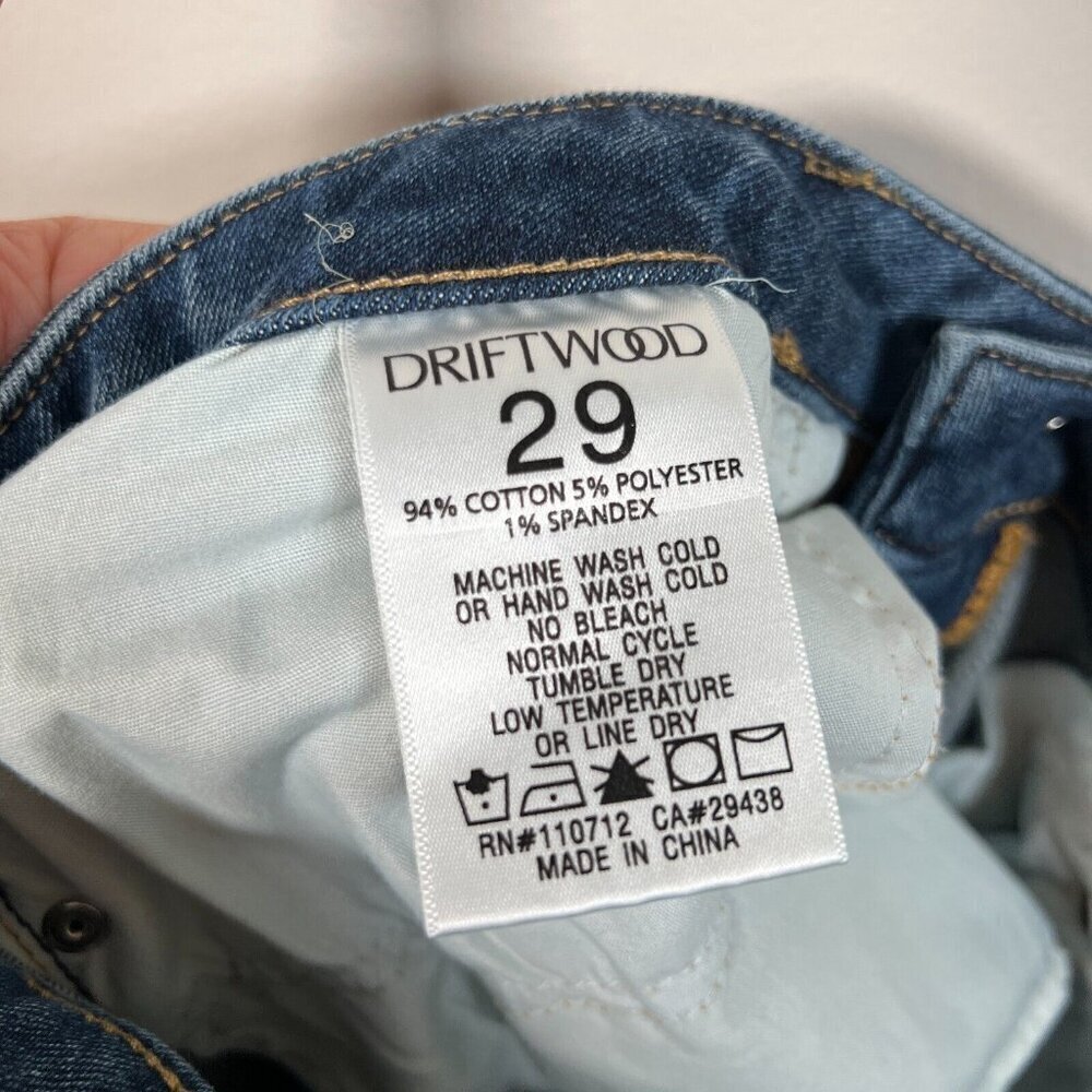 Driftwood Royce Jeans Size 29 High Rise Straight Leg Ankle Medium Wash Blue - Picture 10 of 10